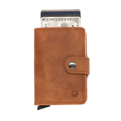 Button Wallet - Camel Brown