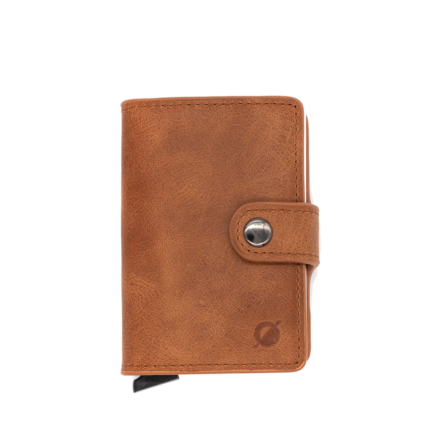 Button Wallet - Camel Brown